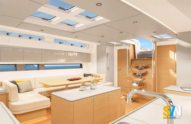 Hanse 590, la dinette 2