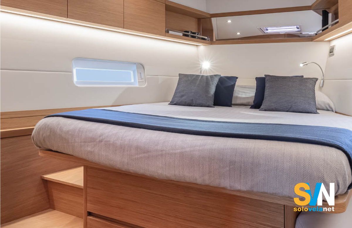 La cabina di prua del Grand Soleil 48