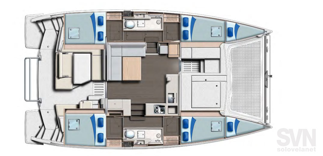 4 cabine - 2 bagni + cabine equipaggio