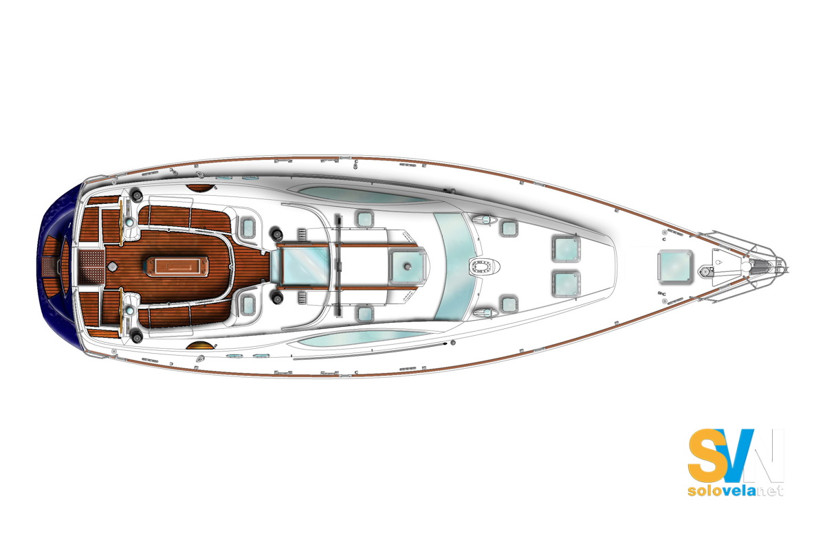 Il piano di coperta del Sun Odyssey 49 DS