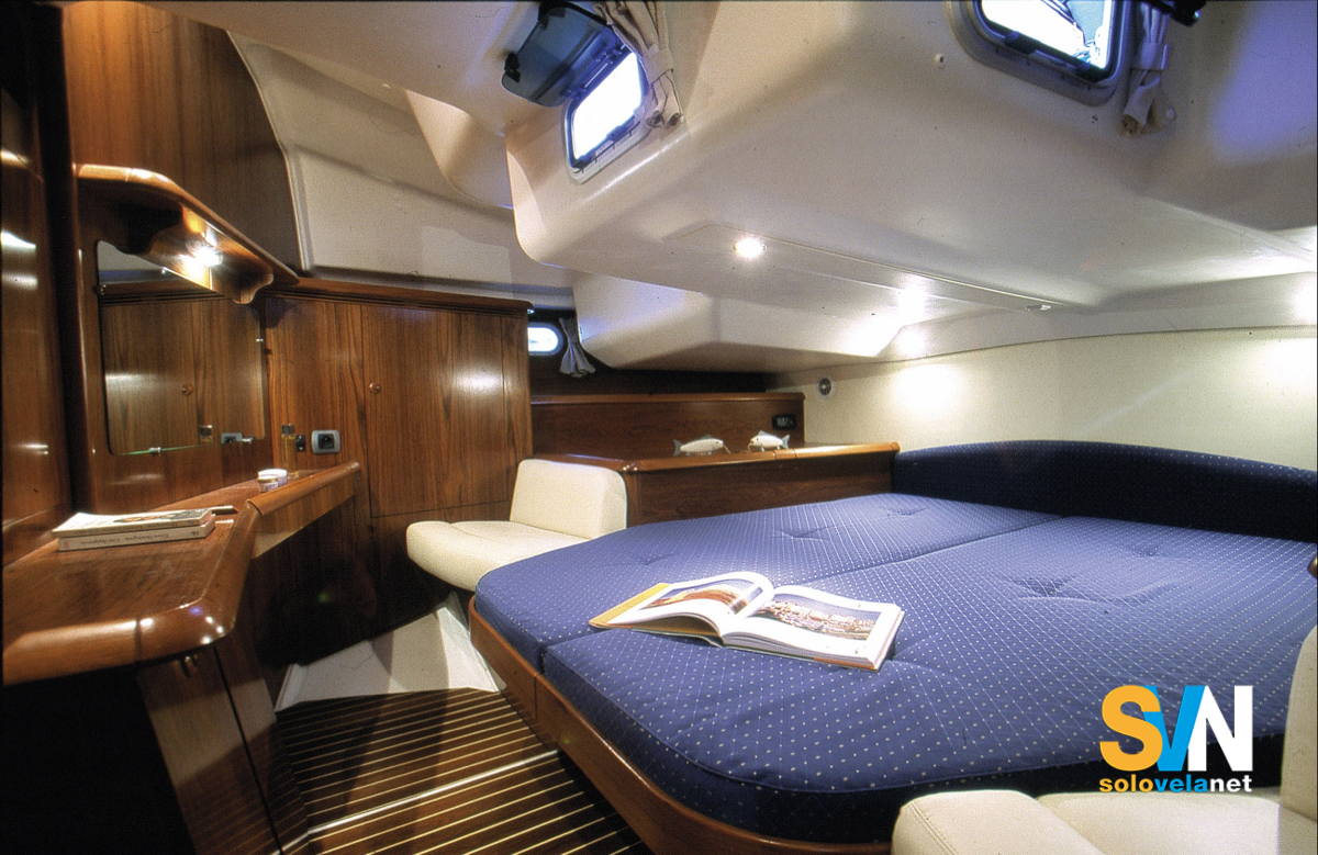 La cabina armatoriale di poppa del Sun Odyssey 49 DS