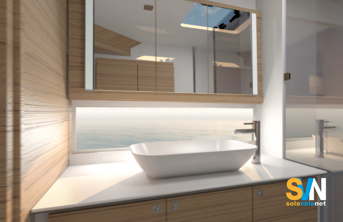 Uno dei bagni del Dufour Catamarans 48