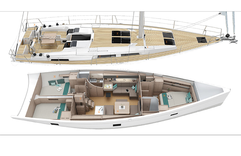Hanse 458, la versione standard