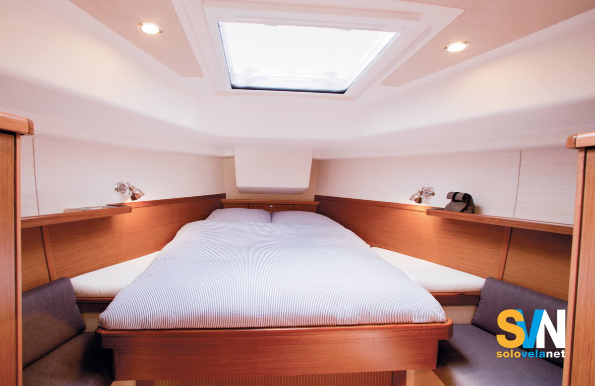 La cabina armatoriale di prua del Moody 41 AC