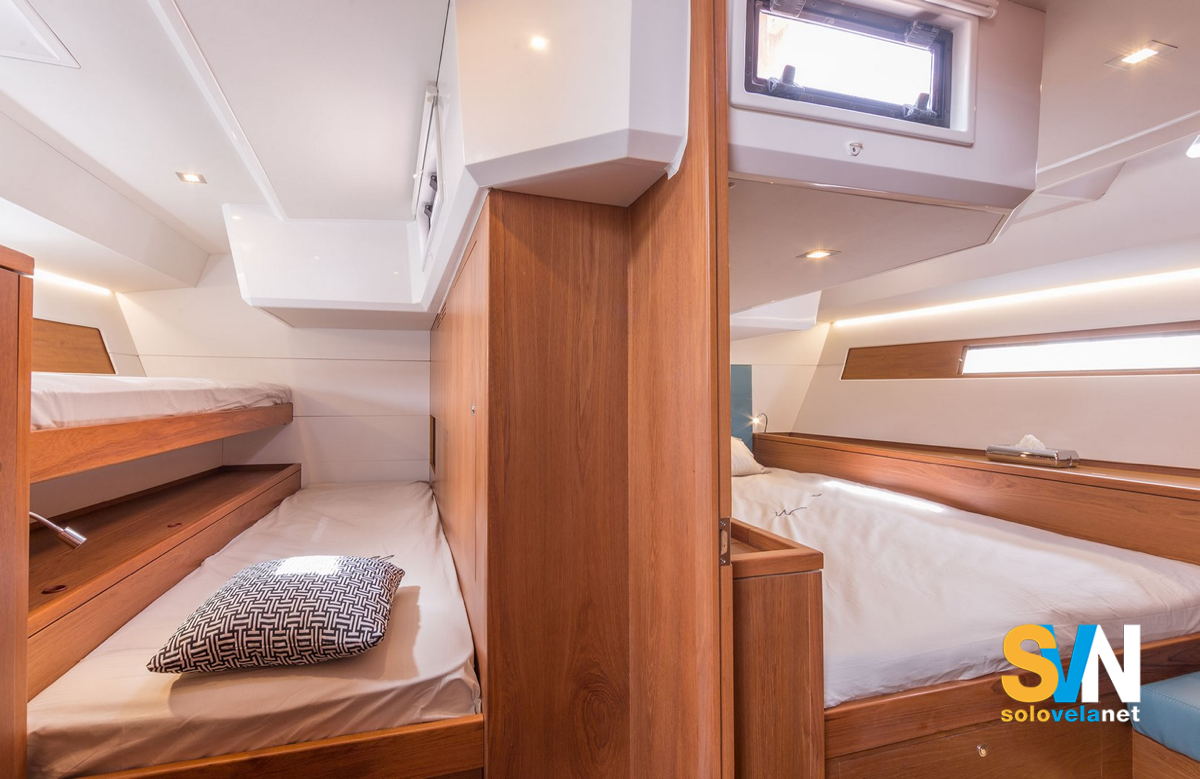 Le due cabine di poppa del Pilot Saloon 58, nella versione a 4 cabine