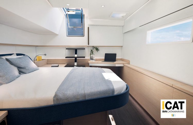 FP 55, Fountaine Pajot, la cabina armatoriale nella versione charter