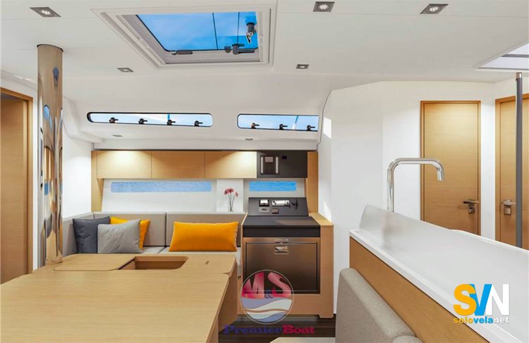 Un primo piano della cucina dell'Hanse 410