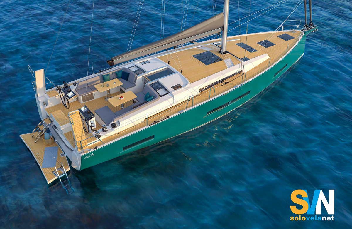 Hanse 510 il rendering della barca vista dall'alto
