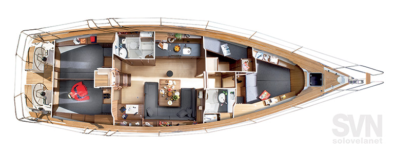 Bavaria 47 Cruiser, la versione a 4 cabine