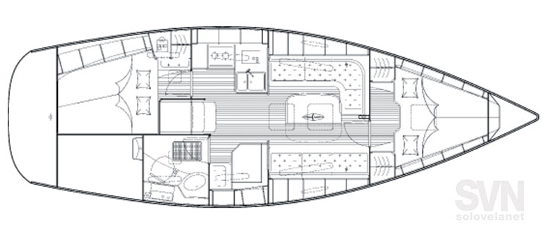 Bavaria 34 Cruiser, la planimetria