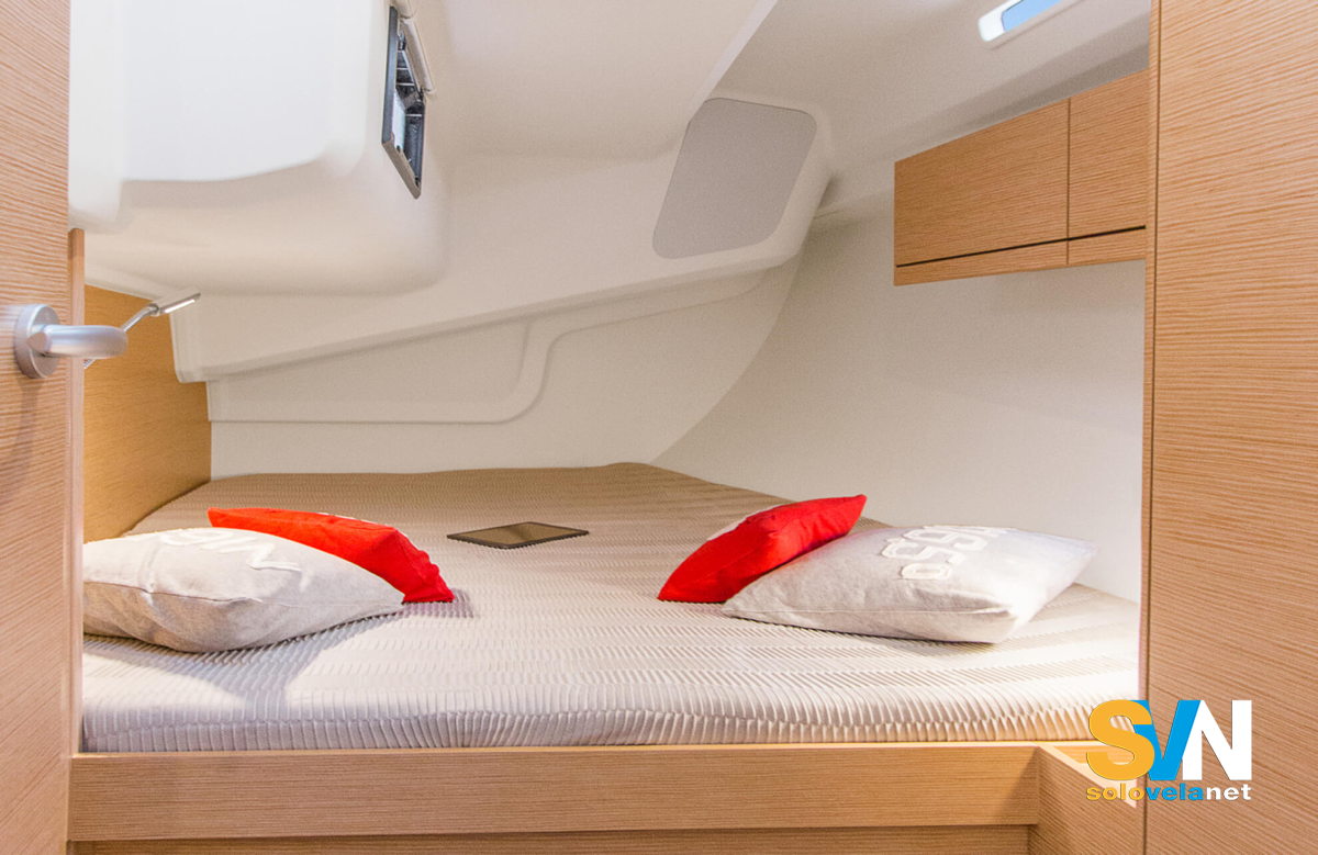 La cabina di poppa dell'Hanse 418