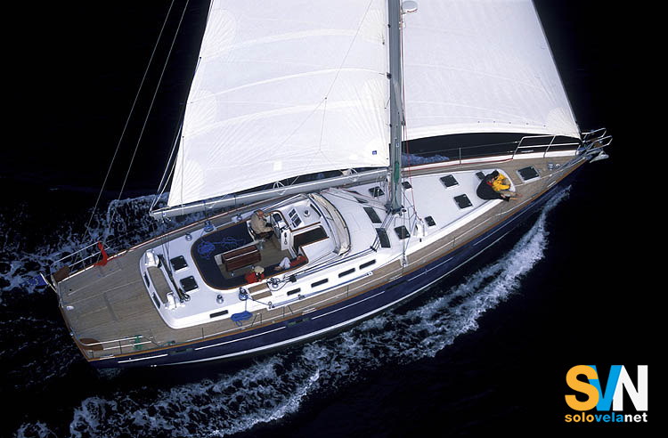 Il Beneteau 57 visto dall'alto