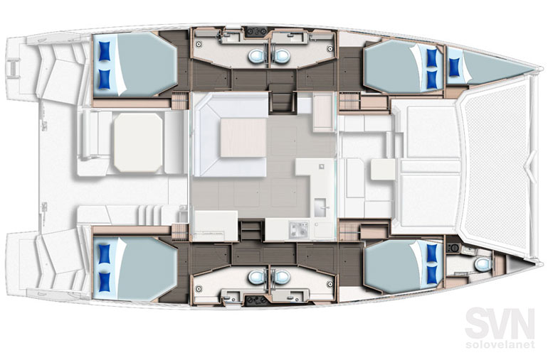 Versione 4 cabine e 4 bagni + equipaggio