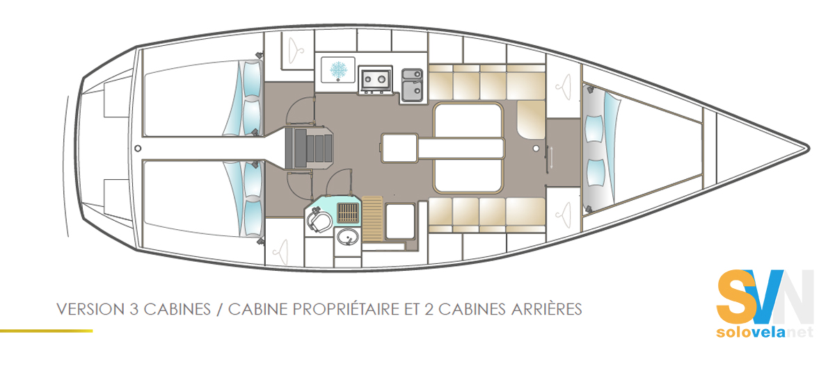 Versione 3 cabine e 1 bagno
