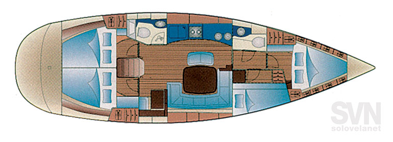 Versione charter con 4 cabine e 2 bagni
