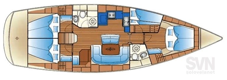 Versione 4 cabine e 2 bagni