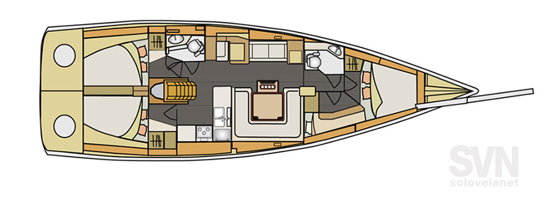 Versione 4 cabine e 2 bagni