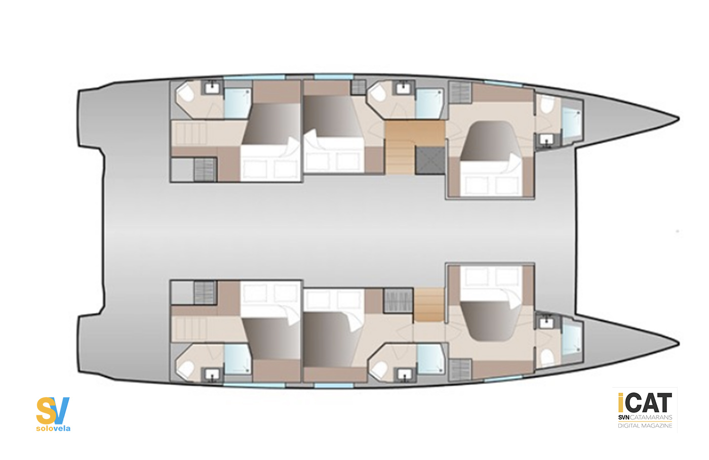 Versione charter con 6 cabine e 6 bagni