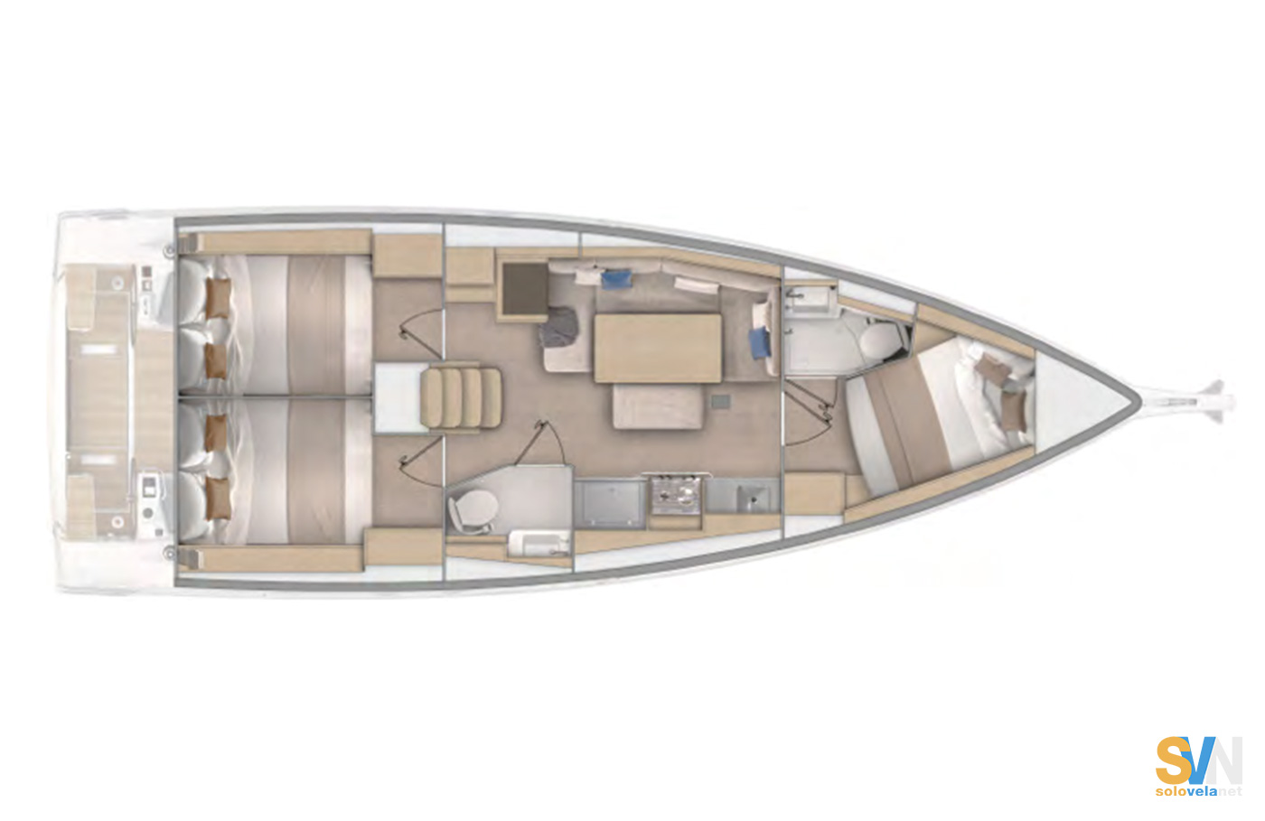 Versione 3 cabine e 2 bagno