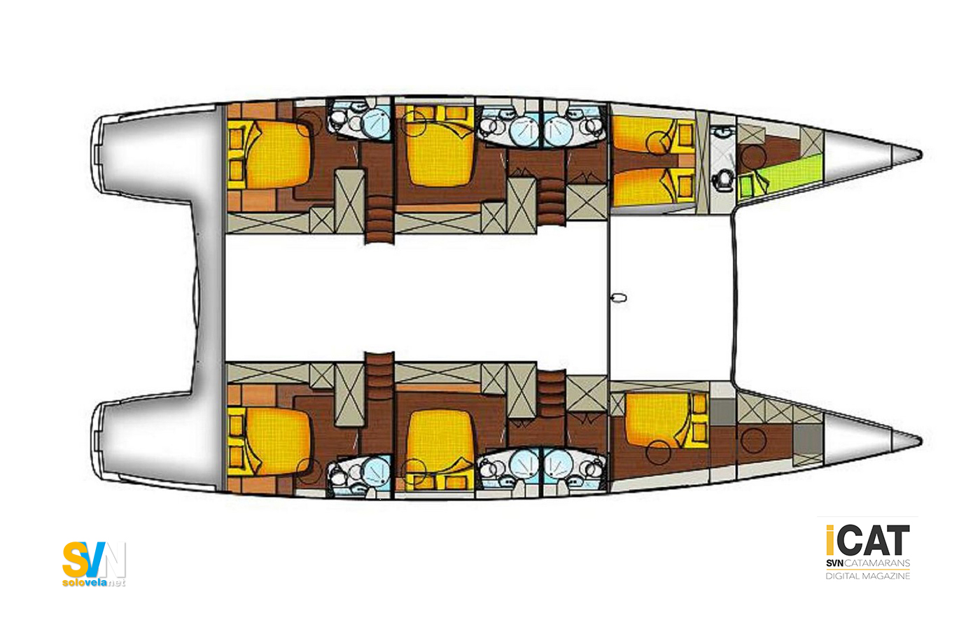 Veresione charter 5 cabine, 5 bagni + equipaggio con suo bagno
