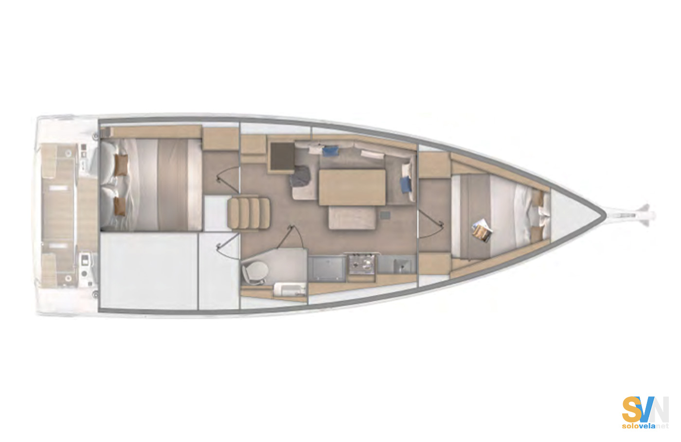Versione 2 cabine e 1 bagno