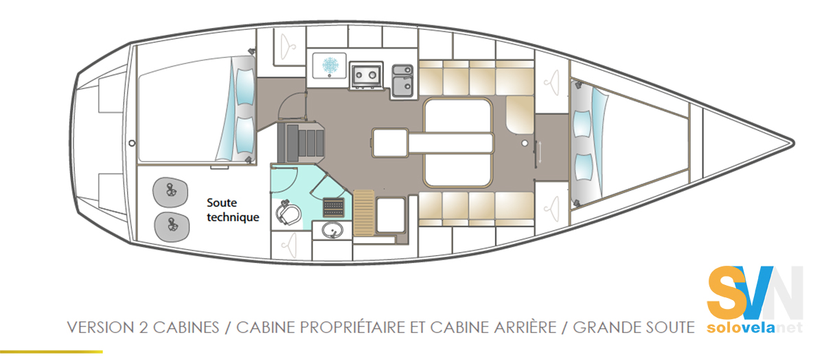 Versione 2 cabine e 1 bagno