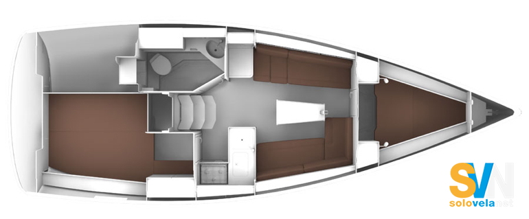 Versione 2 cabine e 1 bagno di poppa