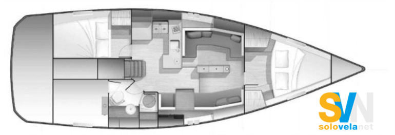 Versione 2 cabine, 1 bagno e area stivaggio