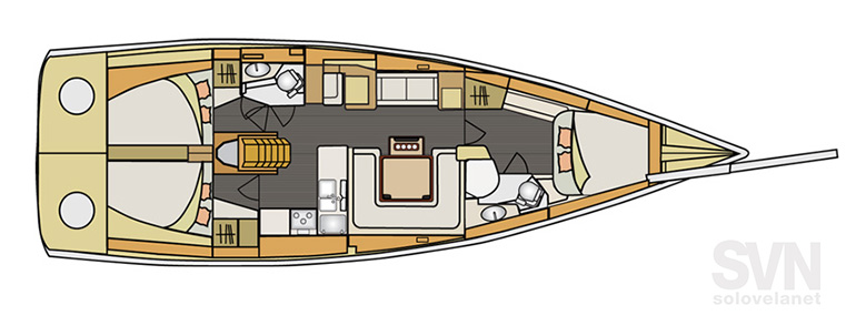 Versione 3 cabine e 2 bagni