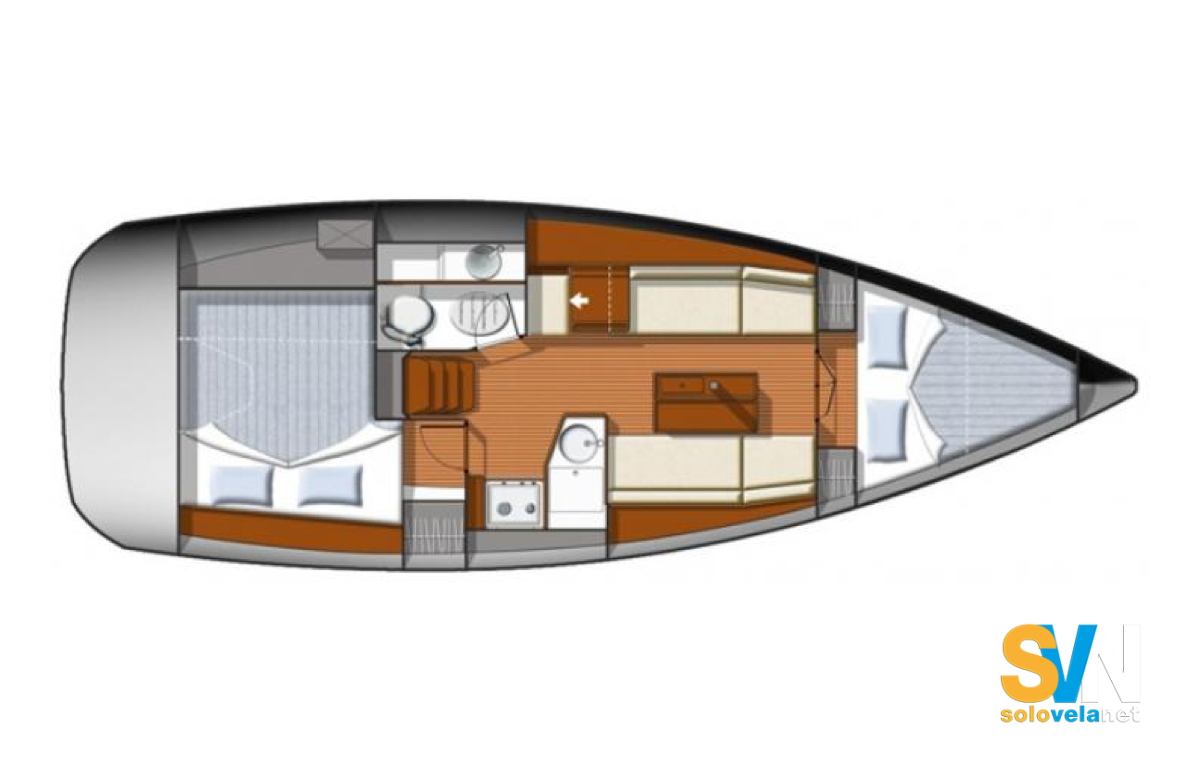 Il layout del Sun Odyssey 33i