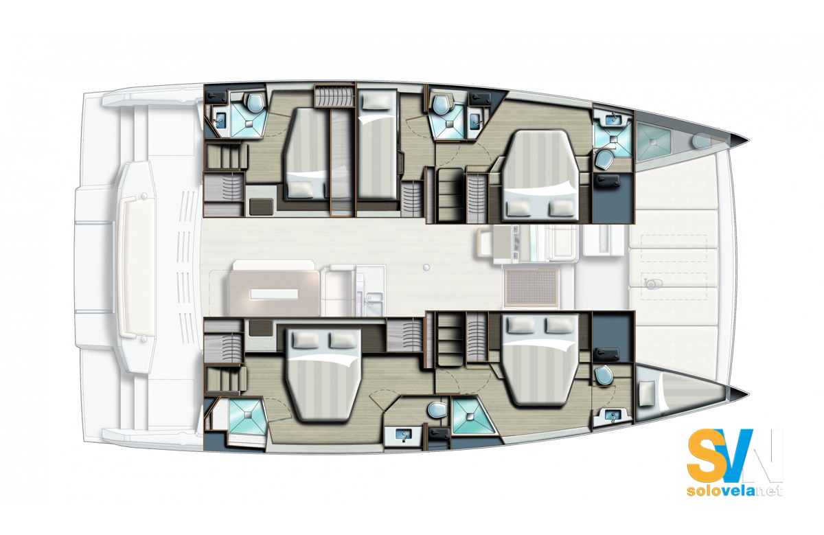 Versione 5 cabine e 5 bagni + equipaggio
