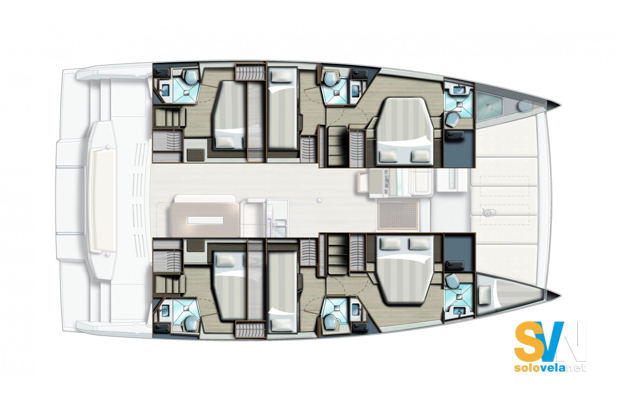 Versione 6 cabine e 6 bagni + equipaggio