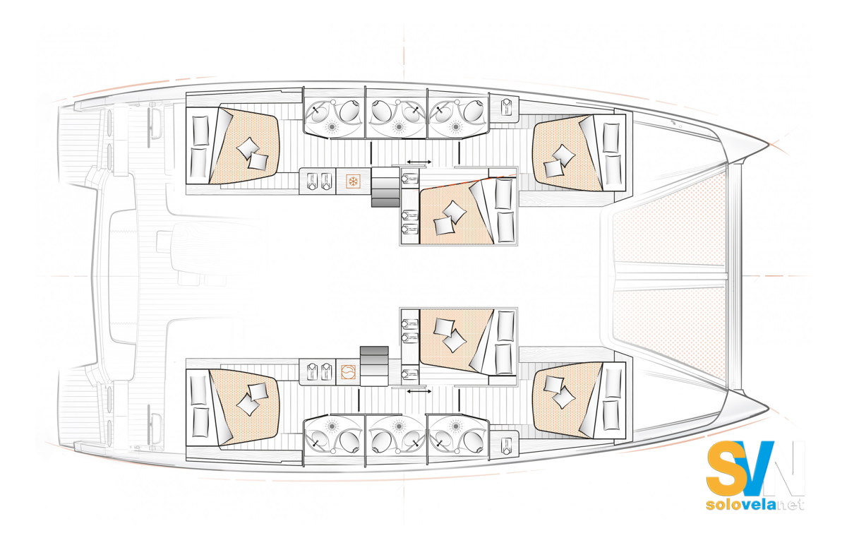 Versione Charter 6 cabine e 6 bagni